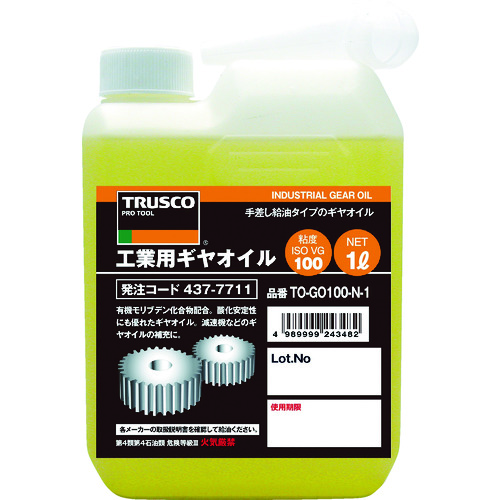 【TRUSCO】ＴＲＵＳＣＯ　工業用ギヤオイル　ＶＧ１００　１Ｌ